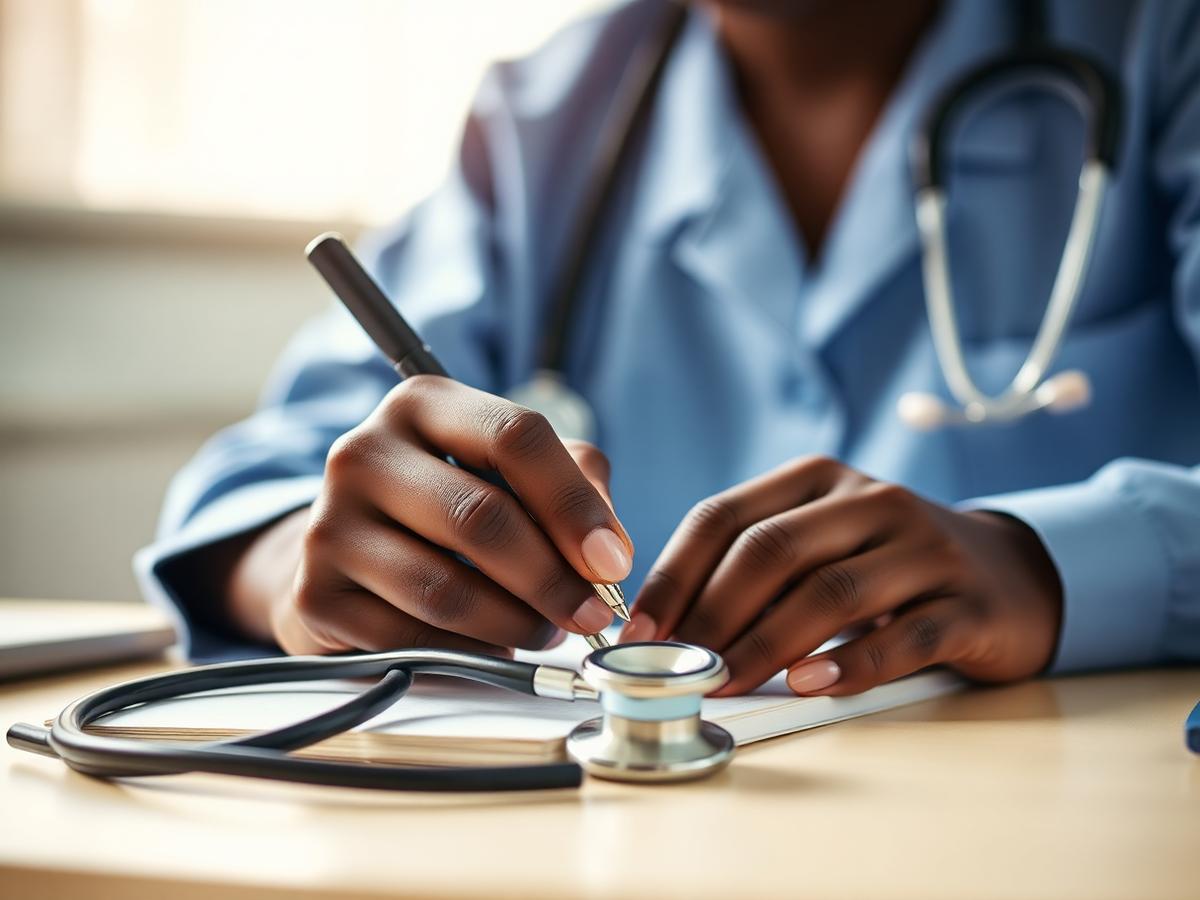 Nursing student taking notes